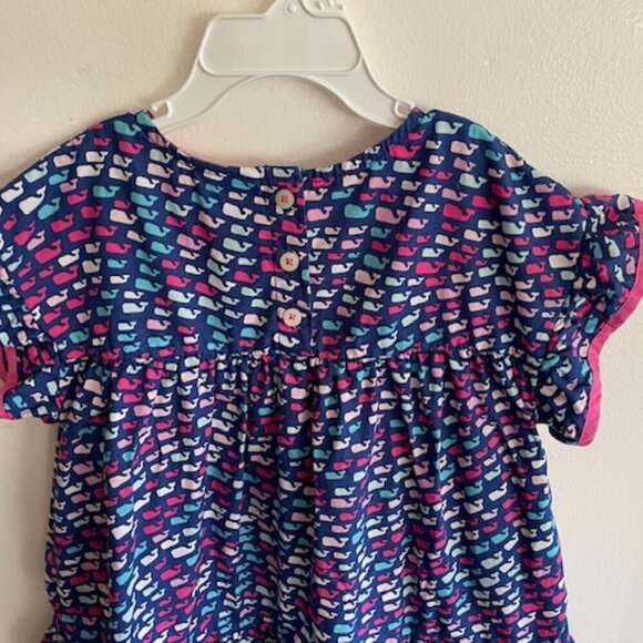 VINEYARD VINES School of Whales Crewneck Dress Blue/Pink - Picture 12 of 15
